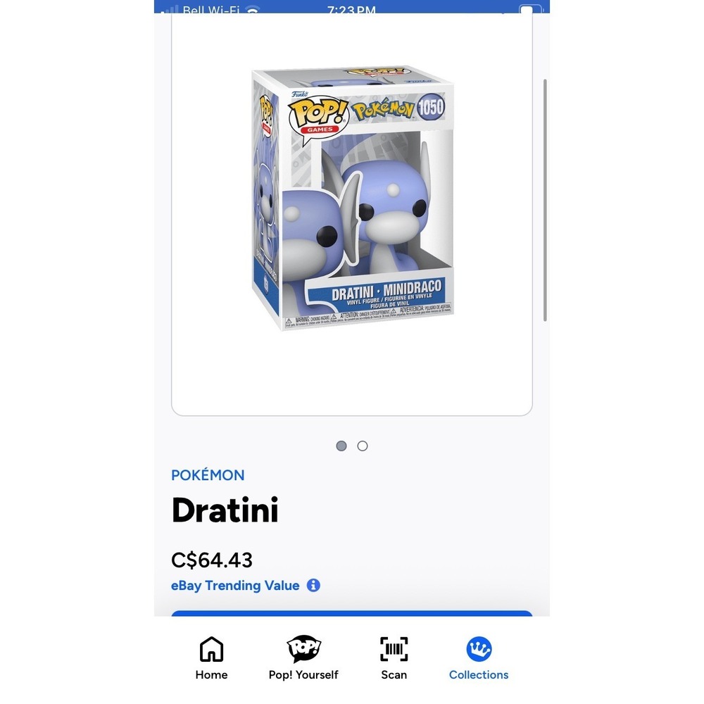 Funko Pop Games Pokemon Dratini 1050 Vinyl‎ Figure Minidraco Collectible - Picture 8 of 10